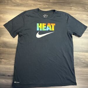 Nike Shirt Mens Large Black Short Sleeve Dri-fit Heat