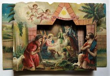 Miniatura Presepio tridimensionale/ Cartolina - Pop Up - Vintage