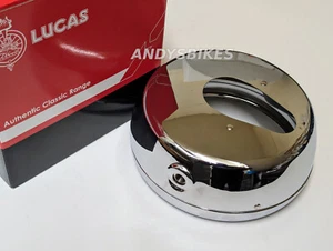 Carcasa de faros traseros planos genuinos Lucas Uni 7" - Triumph & BSA triples 1968-70 - Imagen 1 de 3