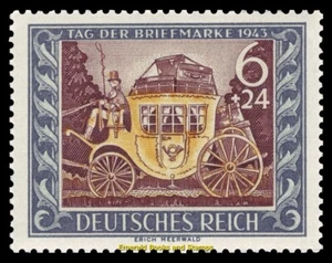 EBS Germany 1943 - Stamp Day Mail Coach - Tag der Briefmarke - Michel 828 MNH** - Picture 1 of 1