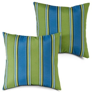Greendale Home Fashions Outdoor 17-inch Square Throw Pillow, Set of 2, Belize... - Picture 1 of 6