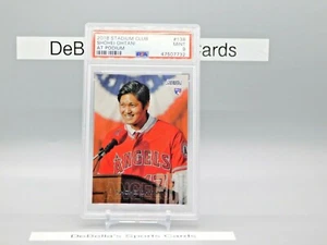 2018 Topps Stadium Club Shohei Ohtani Rookie PSA 9 LA Angels #138 AT PODIUM - Picture 1 of 2
