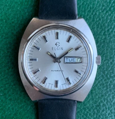 Vintage Elgin Cal. 352 17 Jewels Day Date Silver Dial Wristwatch - Image 1 of 4
