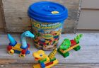 Vtg 90s TYCO Deluxe 20 Pc  Dinosaur Building Set Complete (Works W/ Duplo) USA