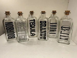 6 TCW Wheaton Glass LIQUOR BOTTLE Bourbon Scotch Gin Vodka Tequila Brandy USA - Picture 1 of 18
