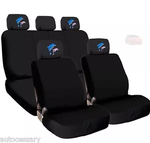 For Honda New 4X Dolphin Logo Headrest and Black Cloth Car Truck Seat Covers - Picture 1 of 11