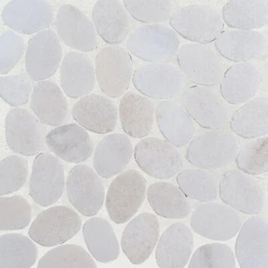 Snow White Sliced Pebble Mosaic Wall & Floor Tile ($10.17/SqFt) - Picture 1 of 9