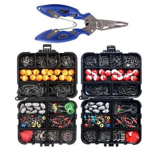 263pcs Fishing Accessories Kit Soft Lures Jig Hooks Bobbers Gear with Tackle Box - Picture 1 of 16