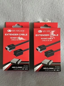 Lot 2 Pack Extender Cable 10 Ft Cable 4 NES Classic Edition/Wii/Wii U-NEW IN BOX - Picture 1 of 5