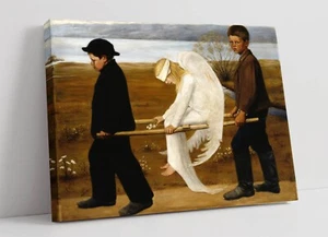 THE WOUNDED ANGEL BY HUGO SIMBERG -DEEP FRAMED CANVAS WALL ART PRINT - Picture 1 of 2