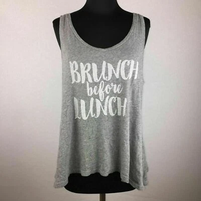 Camiseta sin mangas Gilligan & O'Malley PJ para mujer S gris blanco brunch antes del almuerzo casi nueva Foto 1 de 4