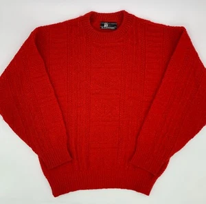 Vintage Lobo by Pendleton Red 100% Pure Wool Chunky Knit Sweater Top Mens L USA - Picture 1 of 9