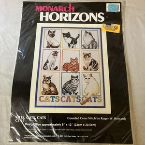 Monarch Horizons Counted Cross Stitch Kit #cs110 CATS, CATS, CATS New Sealed FS! - Picture 1 of 3