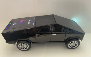 Tesla Black Cybertruck Shape Bluetooth Portable Speaker W/LED Light USB/AUX/FM - Picture 1 of 7