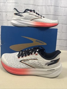 NWOB Brooks Hyperion White/Fiery Coral/Orange Women's Athletic Running Shoe 6 B - Picture 1 of 8