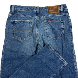 Vintage Polo Ralph Lauren Damenjeans 6 x 32 gerades Bein entspannte Passform Y2K Flagge - Bild 1 von 14