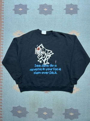 Sudadera Vintage Años 90 Cuello Redondo See Jane Slam Dunk Over Dick Baloncesto XL Foto 1 de 4