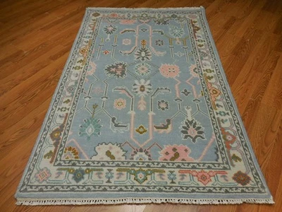 Turkish Oushak Rug,Modern Multicolored Area Rug,Handmade Bohemian Rug 4x6 Ft - Image 1 of 4