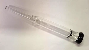 Glass Straw Reuseable 8" Clear Black Mouth - Picture 1 of 2