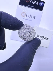 Anello VVS MOISSANITE GHIACCIO FREDDO GOCCIA 925 Argento Sterling Ghiacciato - Foto 1 di 10
