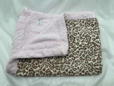 Koala Baby Pink And Brown Tan Leopard Cheetah Plush Faux Fur Baby Blanket Lovey - Image 1 of 4