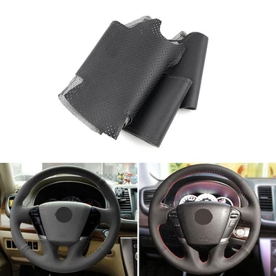 Black Steering Wheel Leather Cover For Nissan Teana 2008-2013 Murano (Z51) 09-15 - Imagem 1 de 4