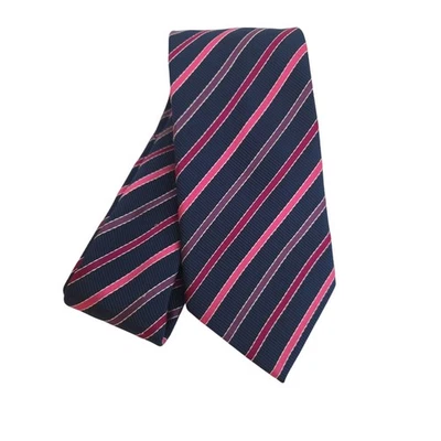 Corbata Charles Tyrwhitt Azul Marino, Rosa y Púrpura Diagonal Rayas Italia Foto 1 de 4