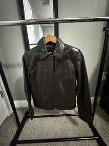 Mossimo Womens Extra Small Leather Brown Jacket - Picture 1 of 5