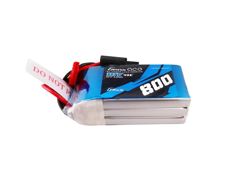 Gens Ace LiPo Akku 3S 11.1V 800mAh 45C G-Tech mit JST Stecker GEN1-0800-3JGT  - Bild 1 von 1