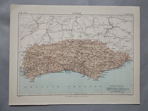 1875 Antique Map of Sussex, England - Picture 1 of 1