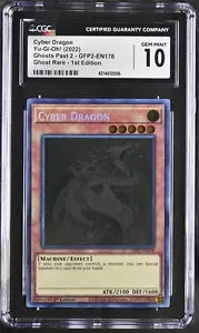 Yugioh - Cyber Dragon - Ghost Rare - CGC 10 GEM Mint - Free Pack! - Picture 1 of 3