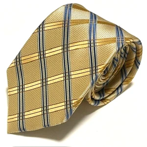 Jos A Bank Tie Reserve Silk Gold Glossy Executive Sharp Dapper Stylish 63" LONG - Picture 1 of 16