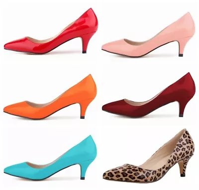 New Mid Kitten Heel Pointed Ladies Womens Bridal Shoes Sandal Candy-colored678-1 - Image 1 of 4