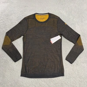 Smartwool Base Layer Mens Medium Charcoal Honey Gold Intraknit Thermal Merino - Picture 1 of 10