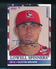 2002 Lowell Spinners Update Choice #1 Dustin Brown signed auto autograph swsw6