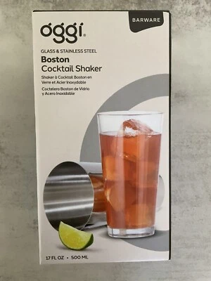Coctelera Boston de acero inoxidable y vidrio OGGI 17 FL oz 500 ml Foto 1 de 4