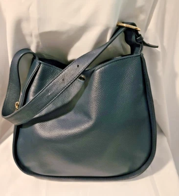 Tote Le Monde London Bucket Leather Dark Blue Purse Shoulder Bag EUC - Image 1 of 4