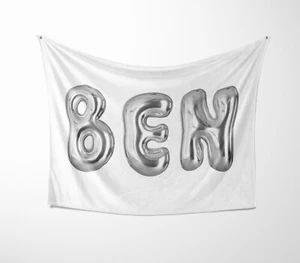 Personalised 3D Bubble Name Text Font Novelty Soft Fleece Mink Blanket Gift De - Picture 1 of 10