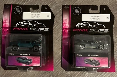 Juego de 2 autos Jada Pink Slips GMC Hummer EV/Audi RS E-tron--NUEVOS Foto 1 de 3