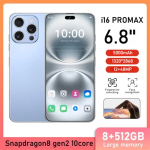 Blue I16 Pro Max Smartphone Global Unlocked 6.8" Android 8+512GB 5000mAh - Picture 1 of 17