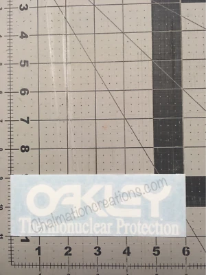 CHALMATION CREATIONS New Oakley Thermonuclear Protection Vinyl Decal Rub On Die Cut Sticker