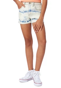 Justice Girls Denim Shorts White Size 16 Bleached Mini Mom Button Zipper Pockets - Picture 1 of 8