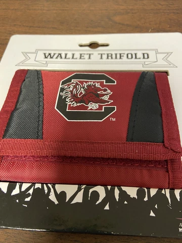 South Carolina Gamecocks NCAA Red Tri-Fold  Nylon Wallet  C Cover