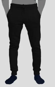 $51 Galaxy By Harvic Men's Black Cuffed Stretch Jogger Sweatpants Size S - Picture 1 of 2