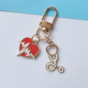 Stethoscope Electrocardiogram Keychain Pendant for Women's Fashion Backpacks - Picture 1 of 1