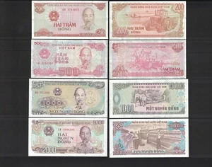 Lote (4 PCS) Vietnam Set 200 500 1000 2000 Dong P.100, 101, 106, 107 UNC - Imagen 1 de 1