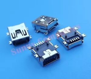 2x Mini-AB USB Socket Port 5-pin Female Connector Plug Repair Replacement Part - Bild 1 von 2