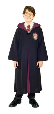 DELUXE HARRY POTTER Gryffindor Robe Wizard Costume Boys Girls Small 4 5 6 Black  - Image 1 of 2