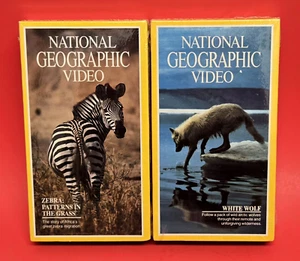 National Geographic Video White Wolf & Zebra: Patterns in the Grass VHS Sealed - Imagen 1 de 4