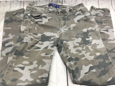 Pantalones para mujer Sapphire Ink junior talla 7 camuflados verde crudo dobladillo al tobillo Foto 1 de 4